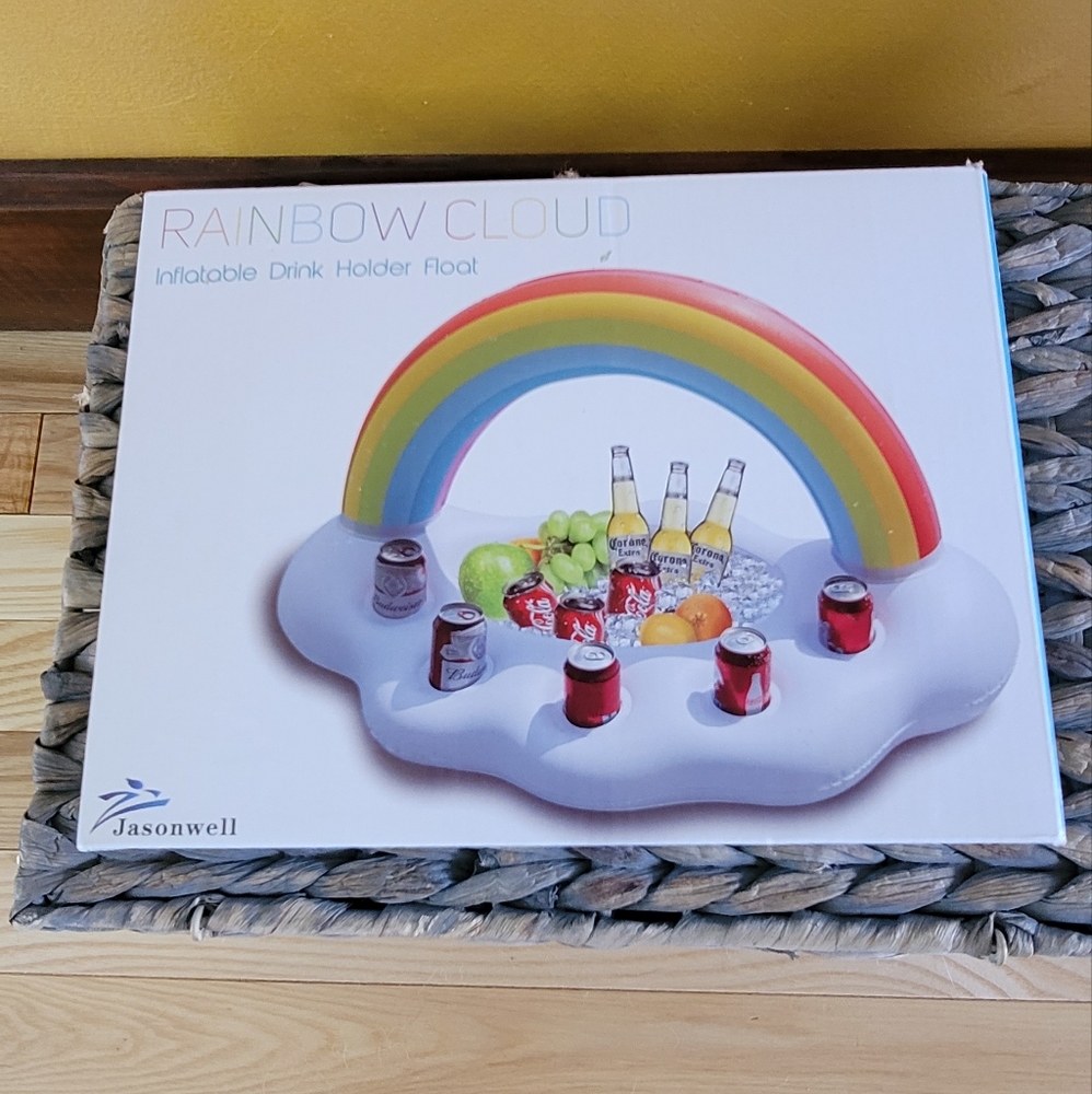 Jasonwell Inflatable Rainbow Cloud Drink Holder